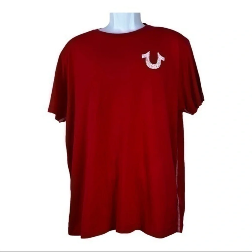True Religion Men T-shirt Red Pullover Sz XL